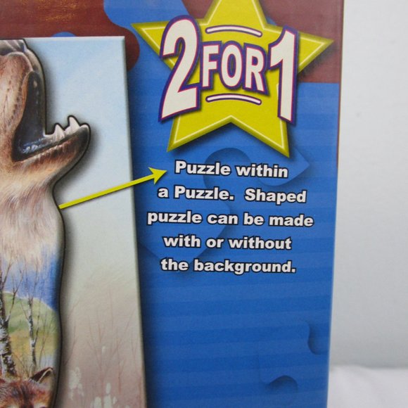 1000 Piece 2 in 1 Shaped Jigsaw Puzzle - Wolf Song by Serendipity - Picture 3 of 12